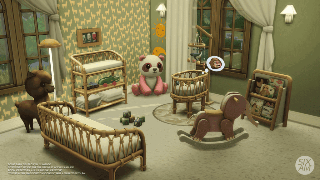 Boho Baby Sims 4 Nursery CC Pack