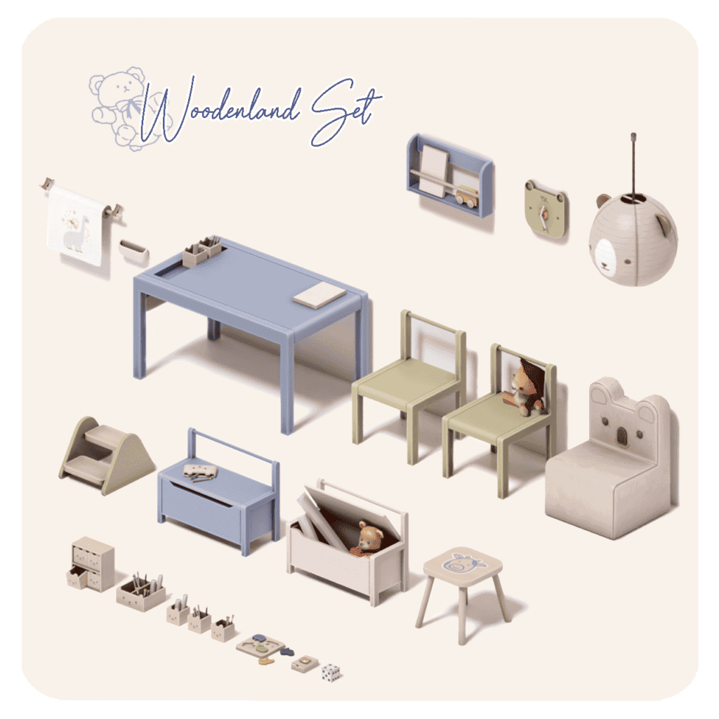 Woodenland Sims 4 nursery cc decor