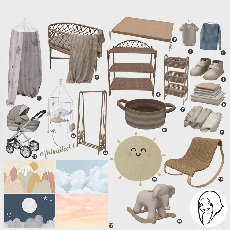Helios Sims 4 Nursery CC Set