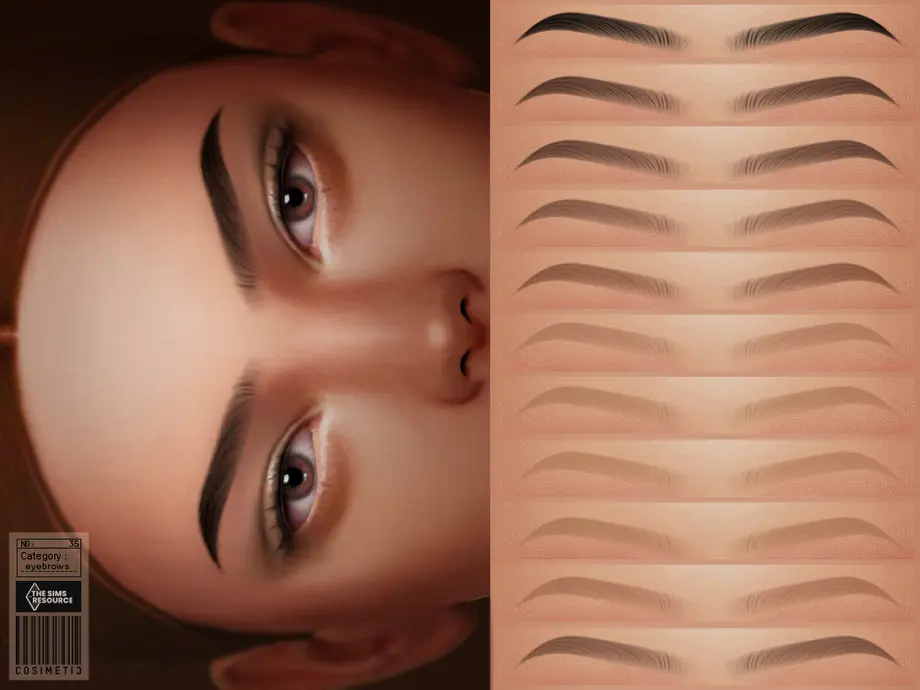 Sims 4 CC Eyebrows No 35 Sims 4 CC Eyebrows No 35