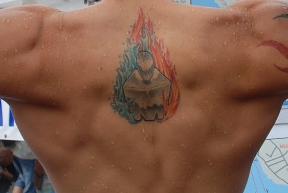 back ironman triathlon tattoo